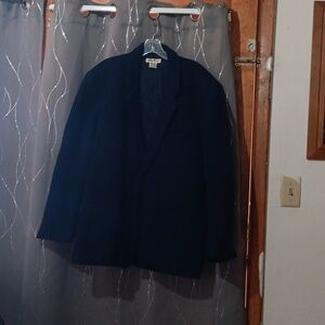 Eddie bauer XL black wool blend thick double button jacket